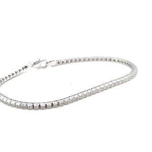 Bracciale Tennis in Argento e Diamanti